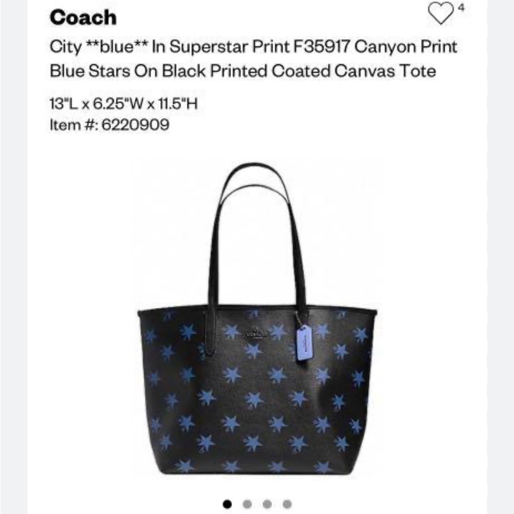 Limited Edition Coach Canyon City Star Tote